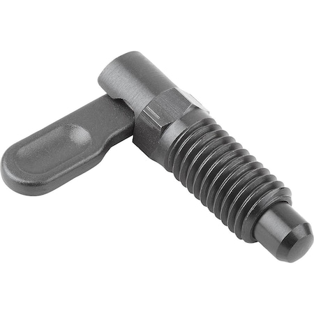 Kipp Cam-Action Indexing Plung W. Stop, Left, D=8, M12, Form:A, Steel K1284.1040812